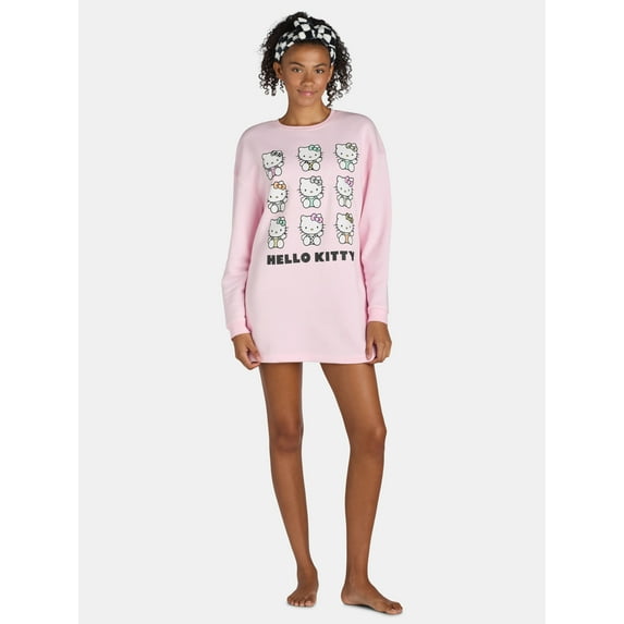 Grayson Social Hello Kitty Junior's Sleep Dress and Cozy Headband 2-piece Set, Size S-3X