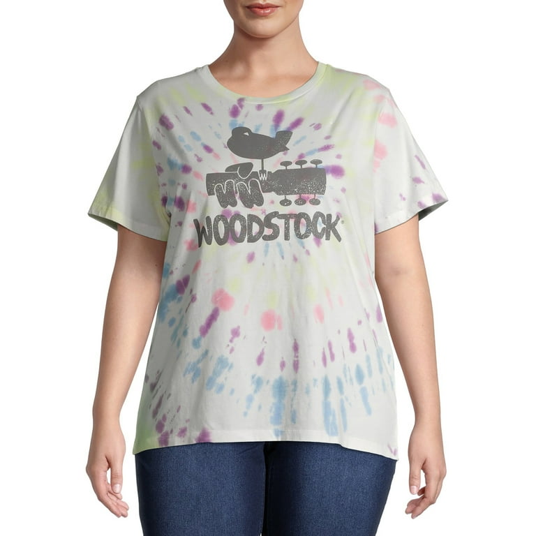 Grayson Social Junior's Plus Tie Dye Woodstock Graphic T-Shirt
