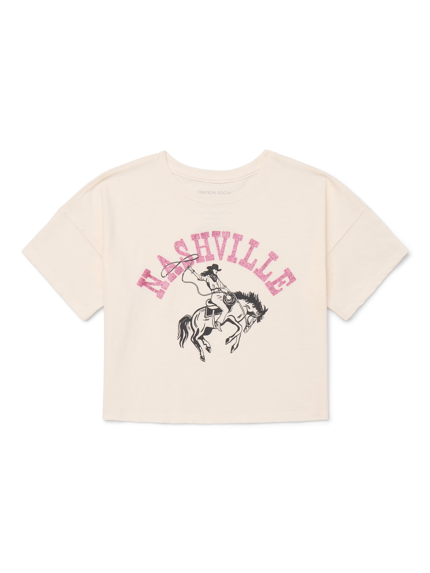 Grayson Social Girl's Nashville Graphic T-Shirt with Short Sleeves, Sizes 4-18