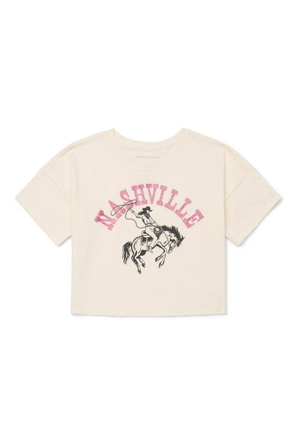 Girl's Nashville Graphic T-Shirt with Short Sleeves, Sizes 4-18