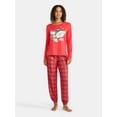 thumbnail image 1 of Grayson Social Snoopy Women's Ski Lodge Sleep Tee and Joggers Pajama Set, 2-Piece, Sizes S-3X, 1 of 4