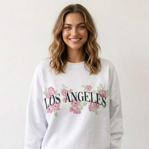 Grayson Social - Women's Los Angels Embroidered Crewneck Sweatshirt