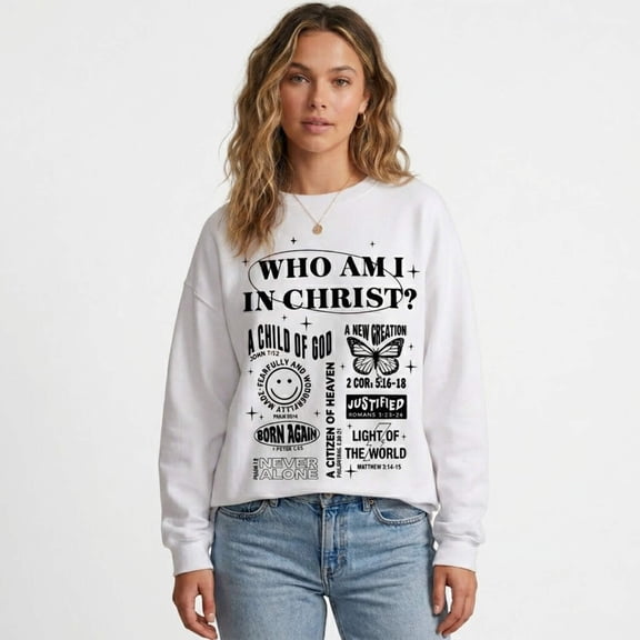 Grayson Social - Women's Who Am I In Christ Crewneck Sweatshirt