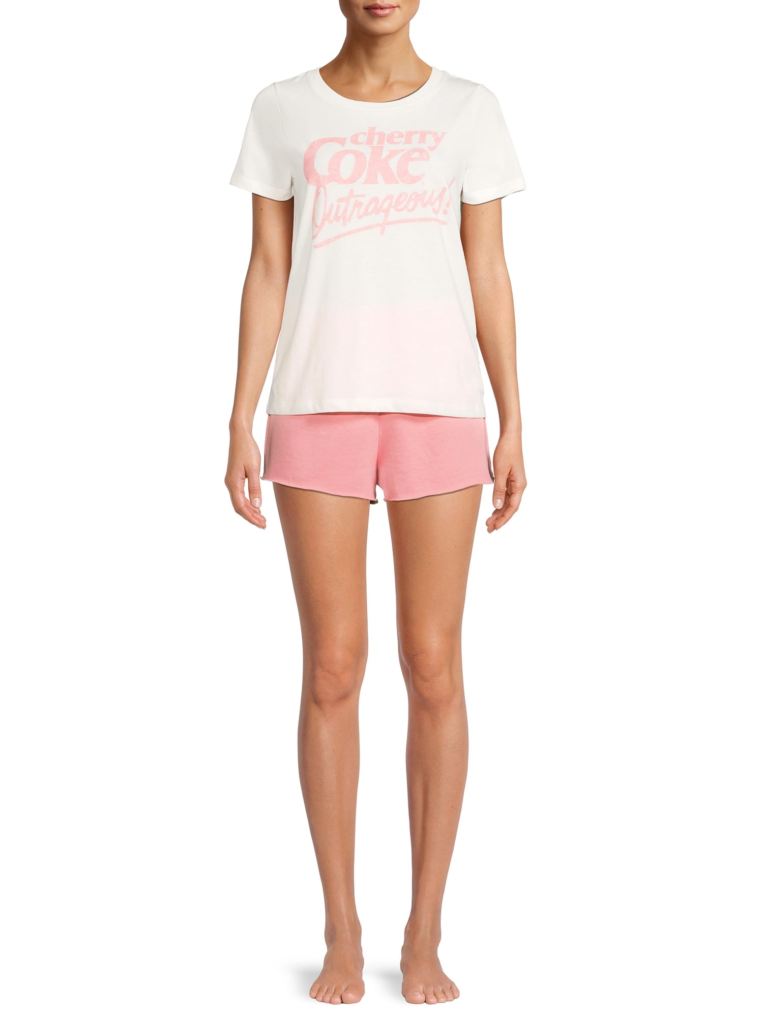 Grayson Social Women's and Women's Plus Short Sleeve T-Shirt and Shorts Sleep Set, 2-Piece
