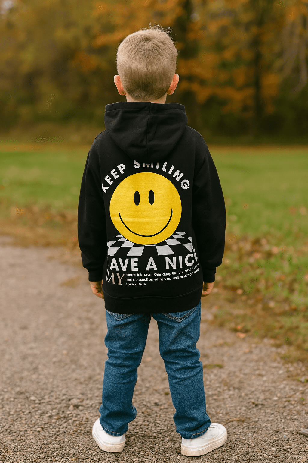 GRAYSON THREADS Kids Hoodie Size M (8) Smiley Face Keep Smiling & Lightning Bolt Pullover Sweatshirts