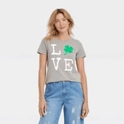 Grayson Threads Womens St. Patricks Day Love Short Sleeve Graphic T-Shirt - Gray, Large