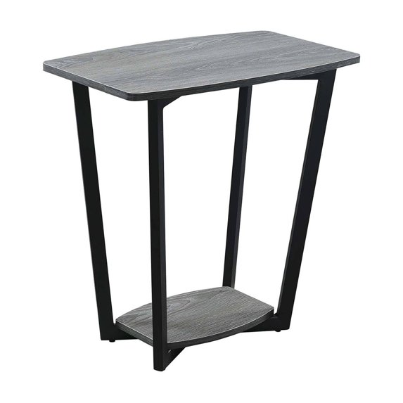 Graystone End Table Weathered Gray: Mid-Century Modern Accent, Metal Frame, No Assembly Required