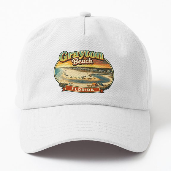Grayton Beach Baseball Cap, Coastal Graphic Design