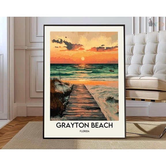 Grayton Beach Florida Poster, 30A Coastal Town And Beach Decor