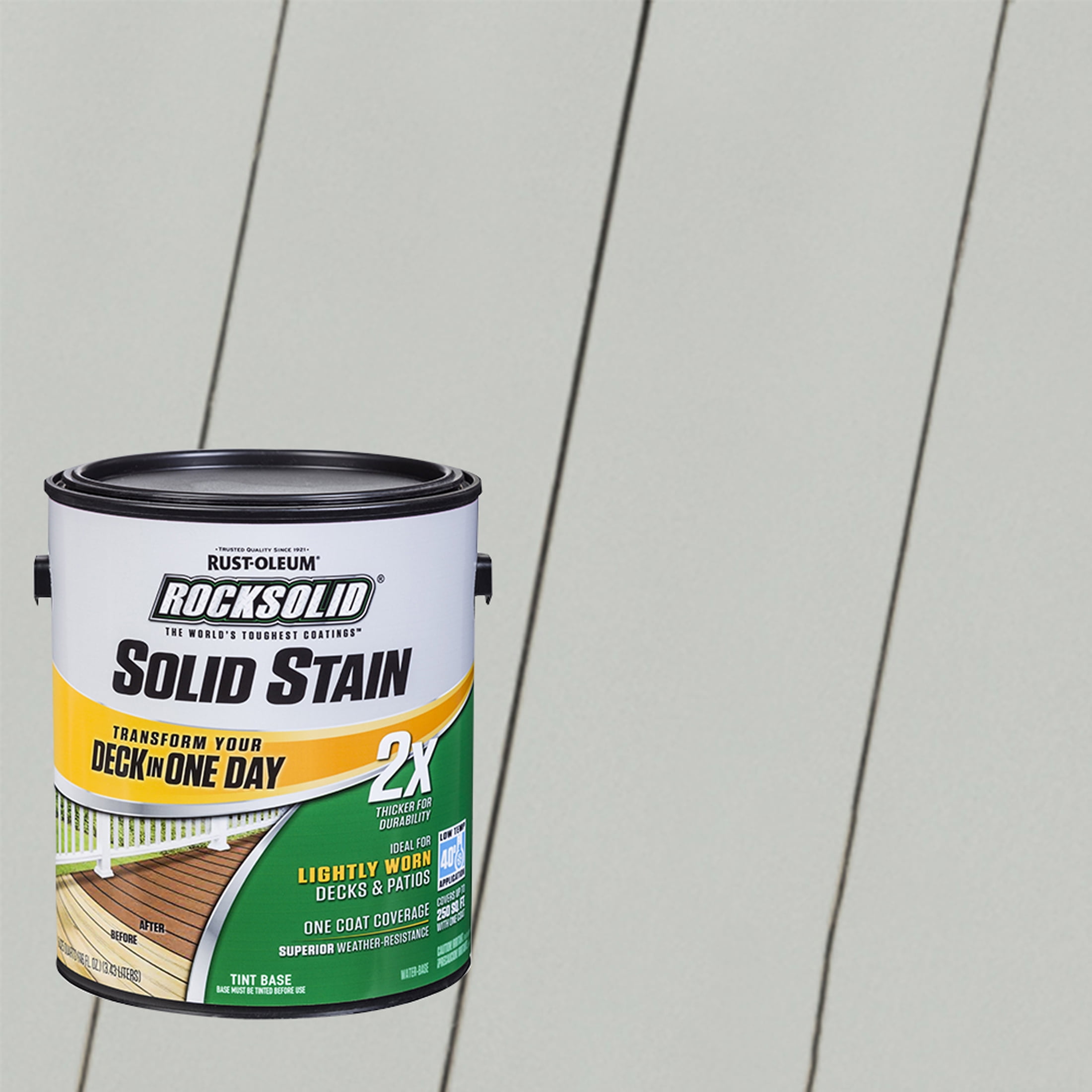 Graywash, Rust-Oleum RockSolid 2X Solid Exterior Wood Deck Stain-319759T, Gallon
