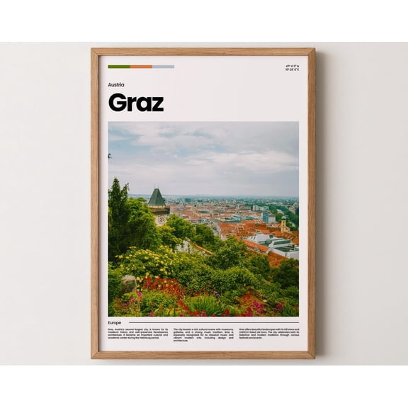 Graz Poster, Graz Print, Graz Photo, Graz Art, Austria Poster, Austria Print, Travel Poster Gift, 8x12 UNFRAMED