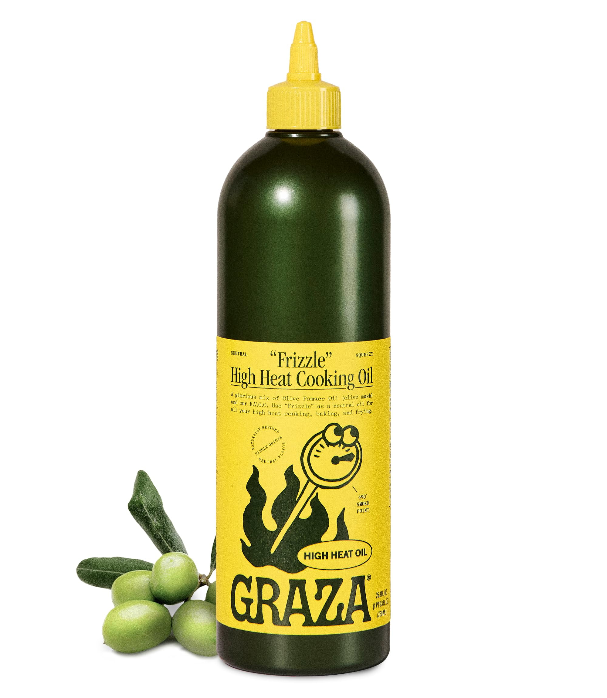 Graza Frizzle Extra Virgin BDF32 Olive Oil, High Heat Cooking Oil ...