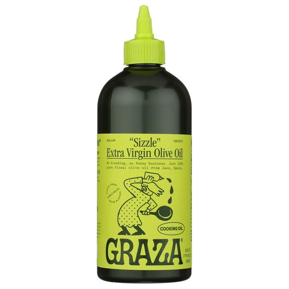 Graza Sizzle Extra Virgin Olive Oil Squeeze Bottle for Cooking, 500ml