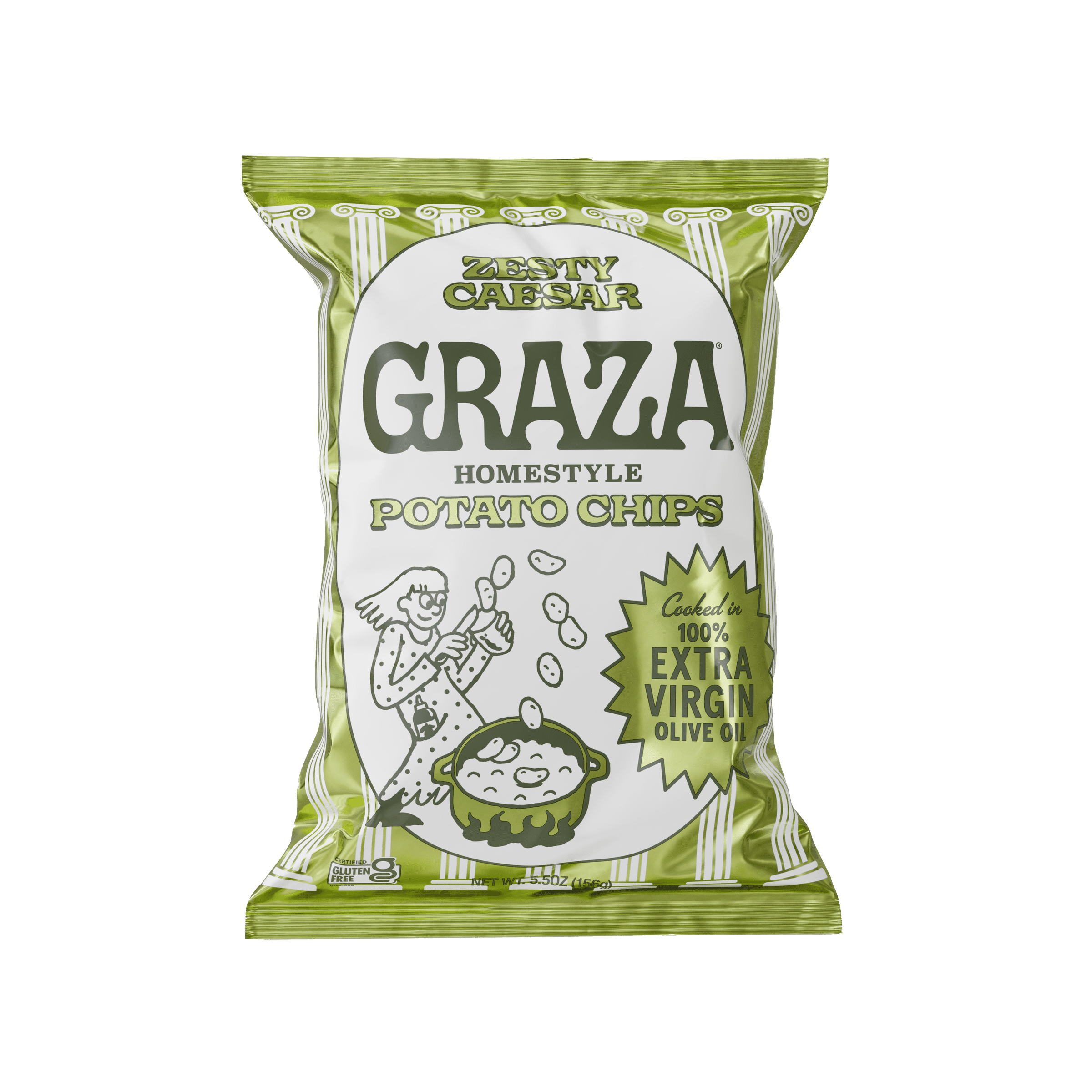 Graza Zesty Caesar Homestyle Potato Chips 5.5oz Bag - Walmart.com