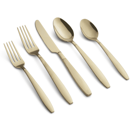 Graze by Cambridge Mathison Champagne Sand 20-Piece Stainless Steel Flatware Set (Service for 4)