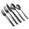 thumbnail image 1 of Graze by Cambridge Toya Forged 18/0 Stainless Steel Black Satin 20-Piece Flatware Set, Service for 4, 1 of 6