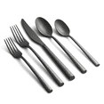 thumbnail image 1 of Graze by Cambridge Toya Forged 18/0 Stainless Steel Hammered Black Mirror 20-Piece Flatware Set, Service for 4, 1 of 6