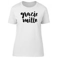 thumbnail image 1 of Grazie Mille Word Art T-Shirt Women -Image by Shutterstock, Female Large, 1 of 4
