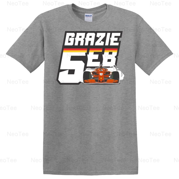 Grazie Sebastian Vettel F1 Essential German Racing Driver Farewell Tee T-Shirt Unisex, up to 5XL