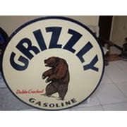 Grazilly Gasoline Pure Porcelain Enamel Heavy Metal Sign 42 Inches Double Side