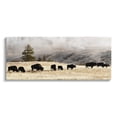 thumbnail image 1 of Grazing Bison Rural Country Fog Animals & Insects Photograph Gallery Wrapped Canvas Print Wall Art, 1 of 7