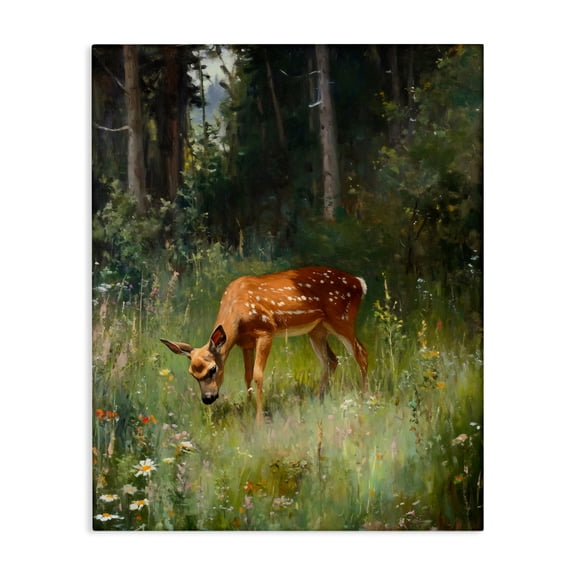 Stupell Industries Grazing Deer at Forest Glen Canvas Wall Art, design by Franklyn Gregory