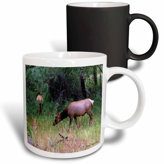 3drose, Grazing Elk, 11oz Magic Transforming Mug