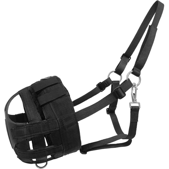 Grazing Muzzle for Horses with Adjustable Straps, Lightweight Comfortable Breathable Horse Grazing Muzzle (Black, Full)
