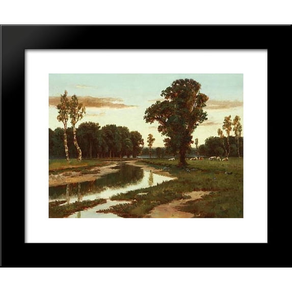 Grazing cattle near the river 20x24 Framed Art Print by Homer Watson