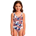 thumbnail image 1 of Grbisyd 4th July Swimsuits for Girls Patriotic Star Striped Crew Neck Bathing Suits Independence Day Kids One Piece Swimsuits, 1 of 6