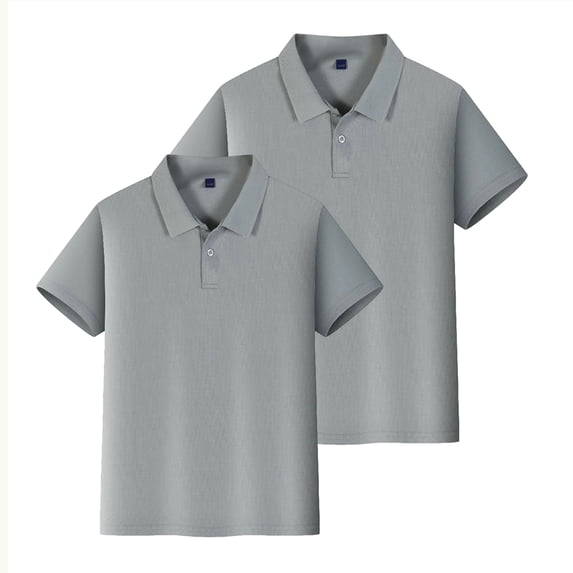Grblisyd 2-Pack Boys Girls Shirts Basic School Uniform Shirts Soft Collared Shorts Sleeve Kids Polo Shirts Button Closure Performance Golf Polo Tops