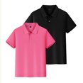 thumbnail image 1 of Grblisyd 2-Pack Unisex Kids Polo Shirt Soft Short Sleeve Golf Girls School Uniform Shirt Comfortable Polo Shirt Button Closure Collared Shirt, 1 of 4