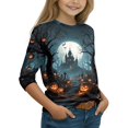 thumbnail image 1 of Grblisyd 3/4 Sleeve Shirt for Girls Boys Casual Basic Tees Fall Winter Halloween Crew Neck Tops Blouse 7-8 Years, 1 of 6