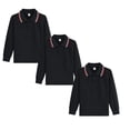 thumbnail image 1 of Grblisyd 3 Pack Boys Girls Long Sleeve Polo Shirts Kids School Uniform Shirts Summer Athletic Casual Polo T-Shirts Golf Tennis Tops, 1 of 4