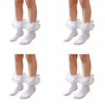 thumbnail image 1 of Grblisyd 4 Pairs Girls Big Ruffle Socks Soft Cute Classic Lace Frilly Dress Sock for Kids Daily School Party Birthday Breathable Lightweight Comfy Gift, 1 of 4