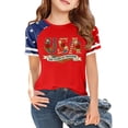 thumbnail image 1 of Grblisyd 4th of July Girls Shirts Kids American Flag Tshirt Patriotic Crew Neck Short Sleeve Top Independence Day Outfit 10-12y, 1 of 5