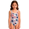 thumbnail image 1 of Grblisyd 4th of July Girls Swimsuit Star Striped One Piece Swimwear Crew Neck Bathing Suit 1-10Y, 1 of 6