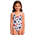thumbnail image 1 of Grblisyd 4th of July Girls Swimsuit Star Striped One Piece Swimwear Crew Neck Bathing Suit 1-10Y, 1 of 6