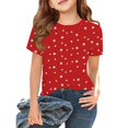 thumbnail image 1 of Grblisyd 4th of July Girls T Shirts Red White Blue Kids Summer Tops Crewneck Short Sleeve Patriotic Graphic Tees 7-8 Years, 1 of 6