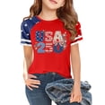 thumbnail image 1 of Grblisyd 4th of July Girls USA Shirt 250th Anniversary American Flag Patriotic Crew Neck Short Sleeve T-Shirt Independence Day Outfit for Kids, 1 of 5