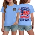thumbnail image 1 of Grblisyd 4th of July Shirts Boys Girls American Flag USA Crew Neck T-Shirt Kids Patriotic Short Sleeve Tee Tops, 1 of 6