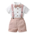 thumbnail image 1 of Grblisyd Baby Boys Gentleman Outfits Suits, Infant Short Sleeve Shirt+Shorts+Bow Tie+Suspenders, 1 of 8