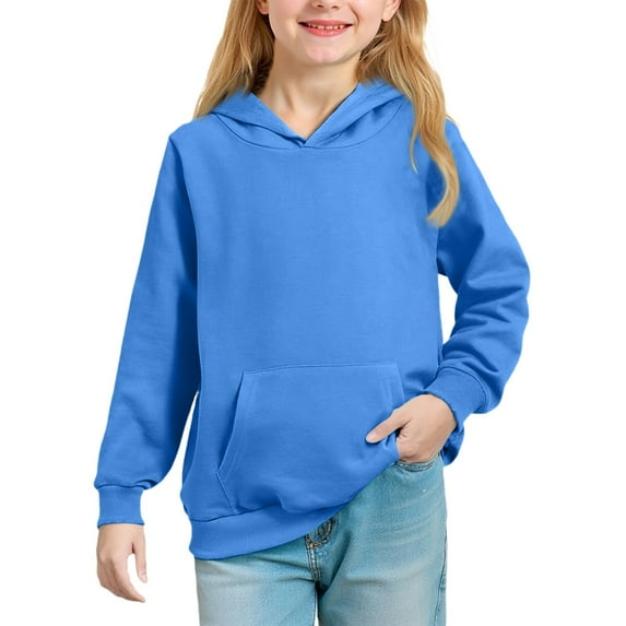 Grblisyd Back to School Clothes for Teen Girls Youth Long Sleeve Oversized Hoodie Y2K Tween Tops Casual Graphic Hoodie Drawstring Pullover Kids 10-12 Cute Kids Clothes Blue 150