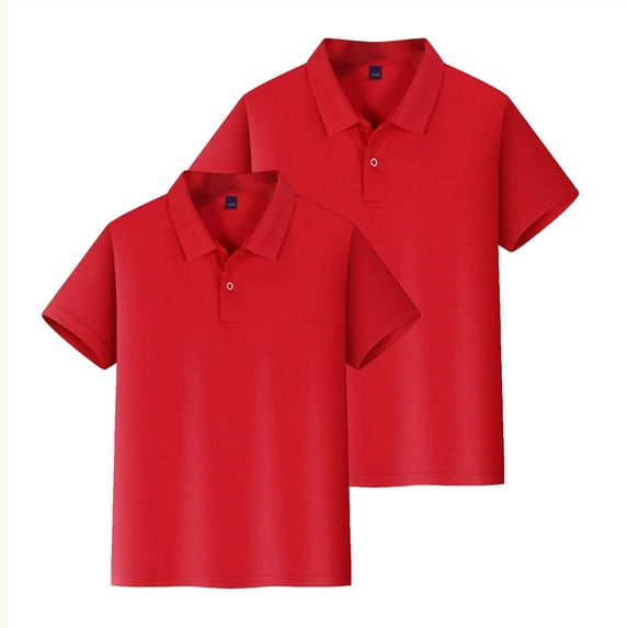 Grblisyd Back to School 2-Pack Girls and Boys School Uniform Short Sleeve Polo Shirt Button Closure Comfortable & Soft Collared Shirt