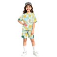 thumbnail image 1 of Grblisyd Back to School Girls 2 Piece Summer Outfits 5-14y Kids Short Sleeve T-shirt and Elastic Waist Shorts Sets, 1 of 5