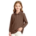 thumbnail image 1 of Grblisyd Back to School Girls Boys Long Sleeve Uniform Shirts Basic Solid Color Polo Shirts for Kids, 1 of 7