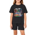 thumbnail image 1 of Grblisyd Back to School Girls' Clothing Sets Boys Cute Letter Print Short Sleeve Crew Neck Shirt and Loose shorts Outfits Size 10-12 Years, 1 of 4