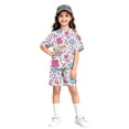 thumbnail image 1 of Grblisyd Back to School Outfits for Girls Short Sleeve Crew Neck T Shirts Top and Shorts Clothing Sets, 1 of 5