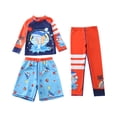 thumbnail image 1 of Grblisyd Boys 3 Piece Swimsuit Rash Guard Set Cute Cartoon Print Beach Bathing Suits Kids Shorts Swim Trunks Pants Long Sleeve, 1 of 3