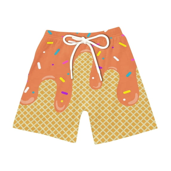Grblisyd Boys Athletic Shorts Kids Ice Cream Basketball Shorts Quick Dry Shorts for Boys Outdoor Running Gym